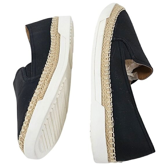 COMFORTVIEW Lara Black Canvas Slip-On Espadrille Flat Elastic Goring  8W - Picture 3 of 10